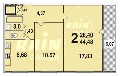 Планировка квартир серии 1605