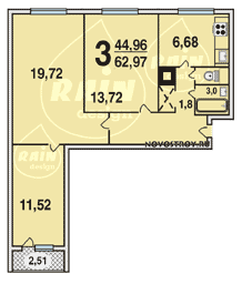 Планировка квартир серии 1605