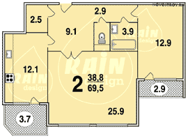Планировка квартир серии Бекерон