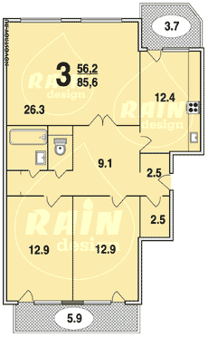Планировка квартир серии Бекерон