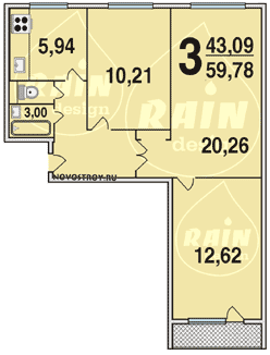 Планировка квартир серии И-49