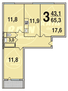 Планировка квартир серии И-68-03