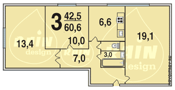 Планировка квартир серии И-68-03