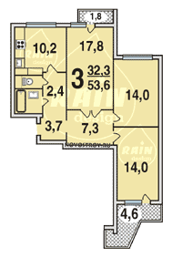 Планировка квартир серии П-3