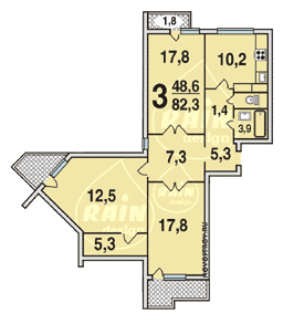Планировка квартир серии П-3