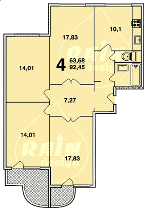 Планировка квартир серии П-3М