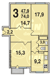 Планировка квартир серии П-4