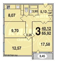Планировка квартир серии П-42
