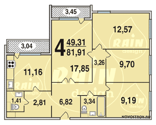 Планировка квартир серии П-42