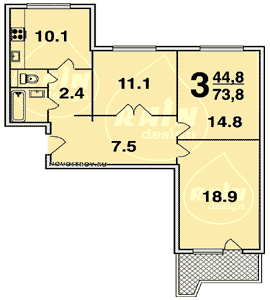 Планировка квартир серии П-44