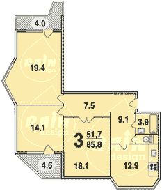 Планировка квартир серии П-44ТМ