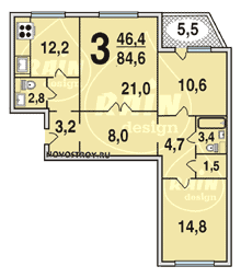 Планировка квартир серии ПД-1