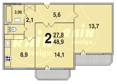 Планировка квартир серии ПД-3