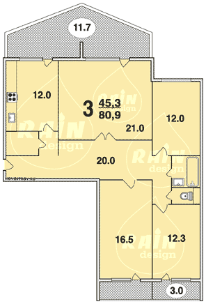 Планировка квартир серии С-111М